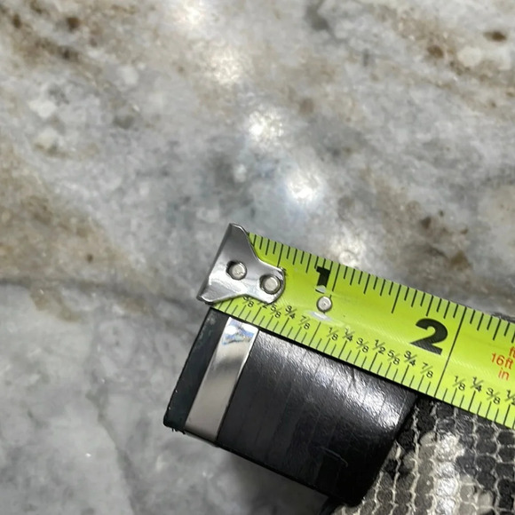 Tory Burch Chunky Heel Shoes Women's 8.5 M Gray Leather Snakeskin Print - Picture 14 of 15